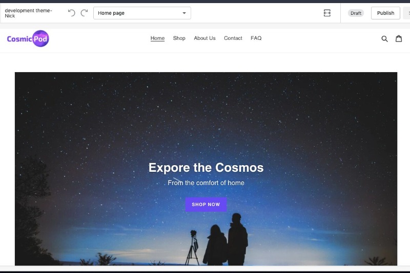 cosmic pod homepage